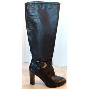 Antonio Melani Size 8 M PERCY Black Leather Knee High Boots New Womens Shoes